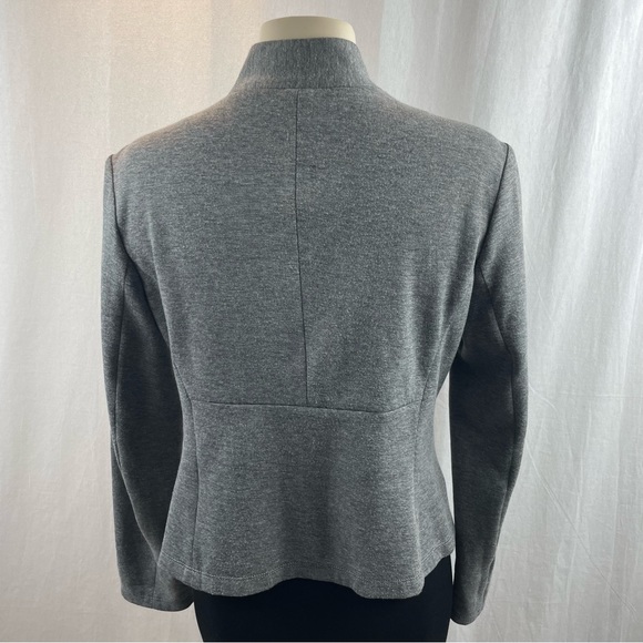 Elie Tahari Grey Zipper Sporty Mandarin Collar Jacket M - Picture 2 of 10